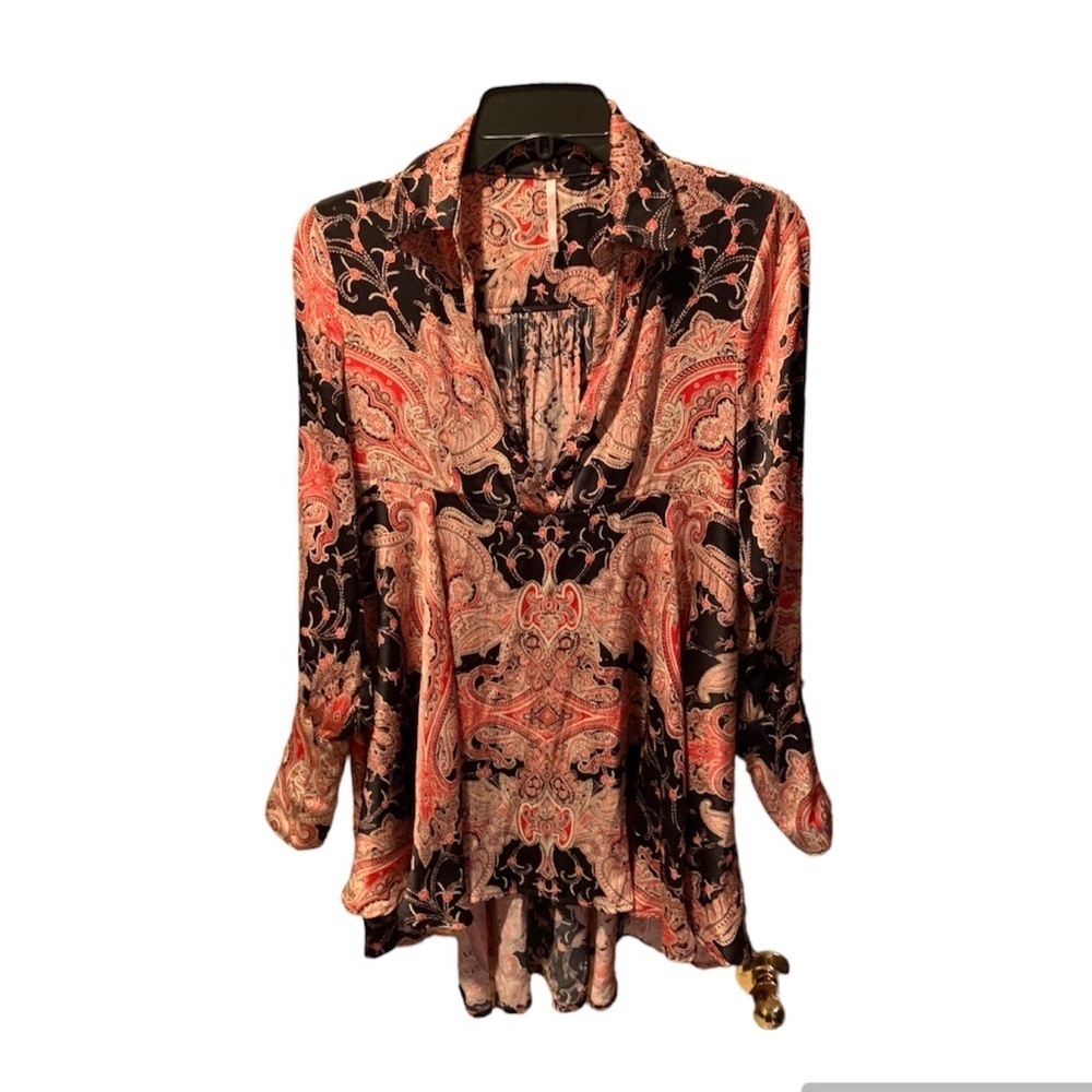 Free People Field of Butterflies Tunic Swing Top XS